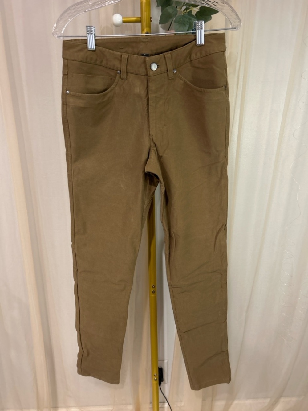 Lululemon ABC Slim Fit Pants Brown Artifact 5 Pocket Stretch Pants Size 28